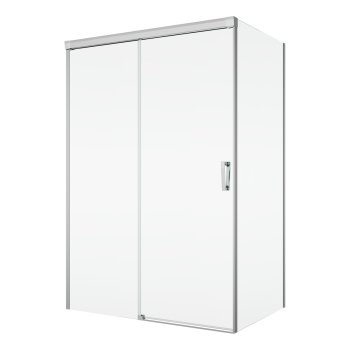 Ușă de duș Sanswiss Cadura, culisantă cu parte fixă, stânga, 150×200 cm, profil șlefuit lucios